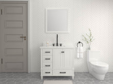 Load image into Gallery viewer, Windsor 35.5 Left Drawers in All Wood Vanity in Bright White - Cabinet Only