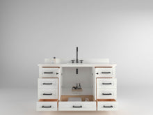 Load image into Gallery viewer, Windsor 59.5 Single in All Wood Vanity in Bright White - Cabinet Only