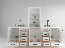Load image into Gallery viewer, Windsor 96 inch All Wood Vanity in White - Cabinet Only