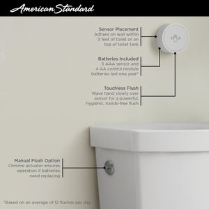 American Standard Cadet Touchless 2-piece 1.28 GPF  Elongated Toilet in White