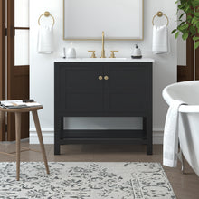 Load image into Gallery viewer, Nearmé Dallas 35.5 Inch Bathroom Vanity in Black- Cabinet Only
