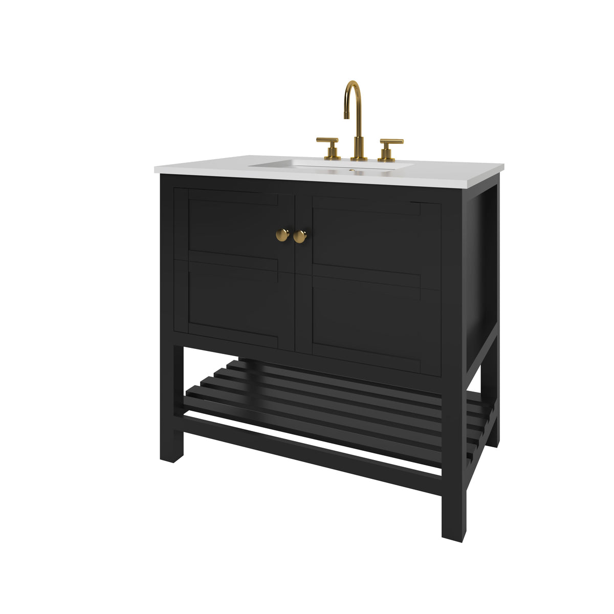 Nearmé Dallas 35.5 Inch Bathroom Vanity in Black Only