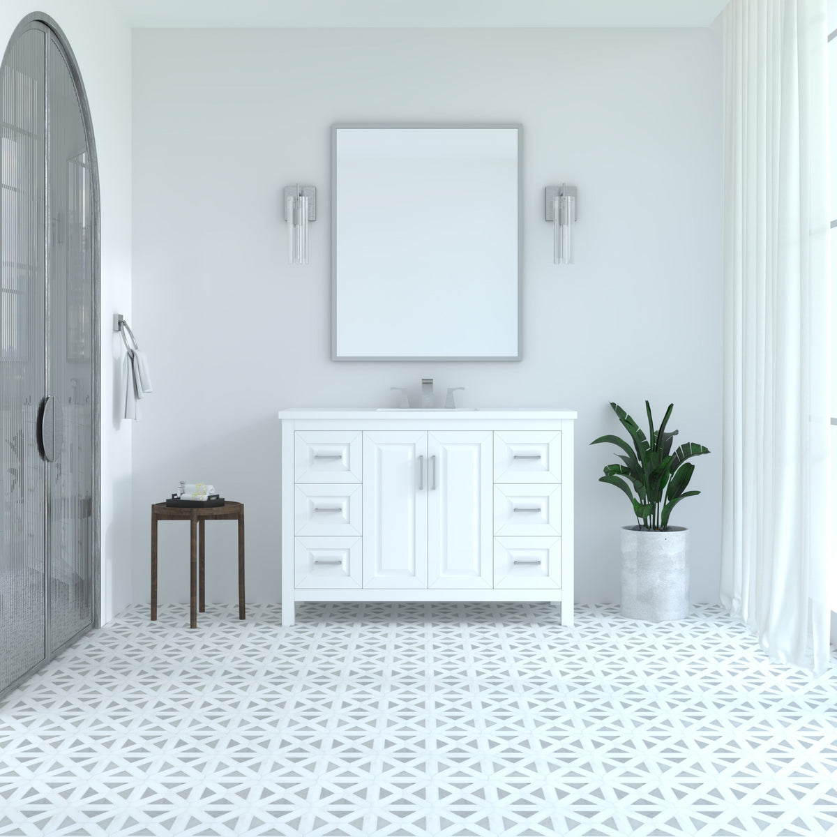Kennesaw 47.5 inch Bathroom Vanity in White- Cabinet Only