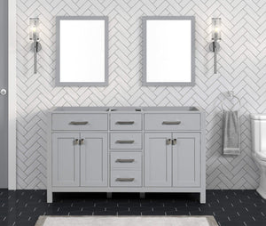 Ethan Roth London 60 Inch- Double Bathroom Vanity in Metal Gray Ethan Roth