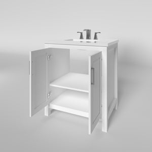Kennesaw 29.5 inch Bathroom Vanity in White- Cabinet Only