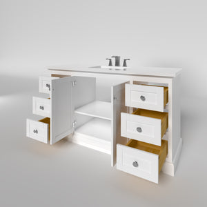 Marietta 59.5 inch Single Bathroom Vanity in White- Cabinet Only