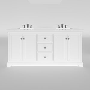 Marietta 71.5 inch Double Bathroom Vanity in White- Cabinet Only