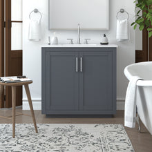 Load image into Gallery viewer, Nearmé Miami 35.5 Inch Bathroom Vanity in Grey- Cabinet Only