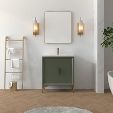 Load image into Gallery viewer, Oxford 29.5 Inch Bathroom Vanity in Sage Green