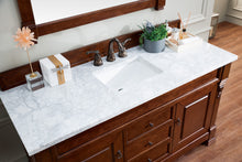 Load image into Gallery viewer, Brookfield 60&quot; Single Vanity, Warm Cherry w/ 3 CM Carrara Top