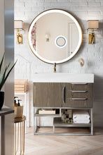 Load image into Gallery viewer, Columbia 36&quot; Single Vanity, Ash Gray w/ Glossy White Composite Top