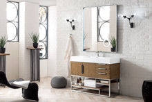 Load image into Gallery viewer, Columbia 48&quot; Single Vanity, Latte Oak w/ Glossy White Composite Top