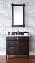 Load image into Gallery viewer, Brittany 36&quot; Burnished Mahogany Single Vanity w/ 3 CM Classic White Quartz Top James Martin