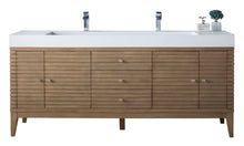 Load image into Gallery viewer, Linear 72&quot; Double Vanity Whitewashed Walnut w/ Glossy White Composite Top