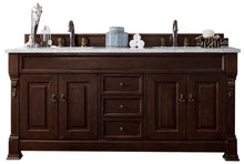 Load image into Gallery viewer, Brookfield 72&quot; Double Vanity, Burnished Mahogany w/ 3 CM Arctic Fall Solid Surface Top