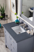 Load image into Gallery viewer, Palisades 36&quot; Single Vanity, Silver Gray, w/ 3 CM Charcoal Soapstone Quartz Top