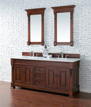 Load image into Gallery viewer, Brookfield 72&quot; Double Vanity, Warm Cherry w/ 3 CM Classic White Quartz Top