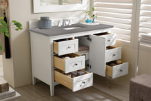 Load image into Gallery viewer, Palisades 48&quot; Single Vanity, Bright  White, w/ 3 CM Grey Expo Quartz Top
