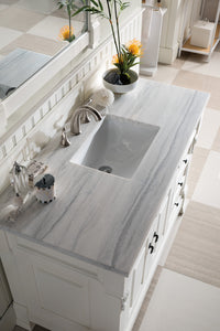 Brookfield 48" Single Vanity, Bright White w/ 3 CM Arctic Fall Solid Surface Top