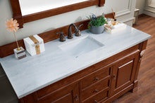 Load image into Gallery viewer, Bathroom Vanities Outlet Atlanta Renovate for LessBrookfield 60&quot; Single Vanity, Warm Cherry w/ 3 CM Arctic Fall Solid Surface Top