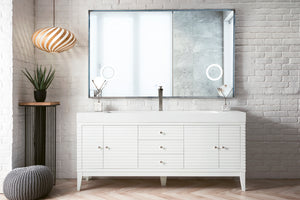 Linear 72" Single Vanity, Glossy White w/ Glossy White Composite Top