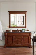 Load image into Gallery viewer, Brookfield 60&quot; Single Vanity, Warm Cherry w/ 3 CM Arctic Fall Solid Surface Top