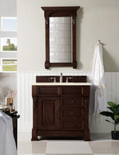 Load image into Gallery viewer, Brookfield 36&quot; Single Vanity, Burnished Mahogany w/ 3 CM Eternal Marfil Quartz Top