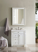 Load image into Gallery viewer, Bristol 30&quot; Single Vanity, Bright White, w/ 3 CM Arctic Fall Solid Surface Top