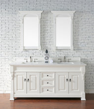Load image into Gallery viewer, Brookfield 72&quot; Double Vanity, Bright White w/ 3 CM Classic White Quartz Top
