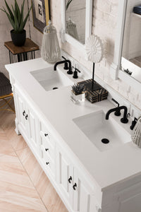 Bathroom Vanities Outlet Atlanta Renovate for LessBrookfield 72" Double Vanity, Bright White w/ 3 CM Classic White Quartz Top
