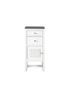Athens 15" Cabinet w/ Drawers & Door, Glossy White w/ 3 CM Grey Expo Quartz Top