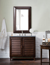 Load image into Gallery viewer, Portland 36&quot; Single Vanity, Burnished Mahogany, w/ 3 CM Charcoal Soapstone Quartz Top