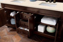 Load image into Gallery viewer, Bathroom Vanities Outlet Atlanta Renovate for LessBrookfield 72&quot; Double Vanity, Burnished Mahogany w/ 3 CM Eternal Marfil Quartz Top