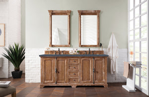 Providence 72" Double Vanity Cabinet, Driftwood, w/ 3 CM Charcoal Soapstone Quartz Top