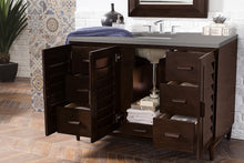 Load image into Gallery viewer, Portland 48&quot; Single Vanity, Burnished Mahogany, w/ 3 CM Grey Expo Quartz Top