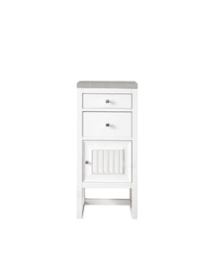 Athens 15" Cabinet w/ Drawers & Door, Glossy White w/ 3 CM Eternal Serena Top