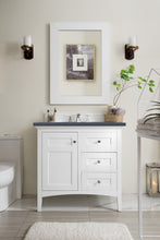 Load image into Gallery viewer, Palisades 36&quot; Single Vanity, Bright White, w/ 3 CM Charcoal Soapstone Quartz Top