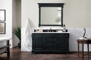Brookfield 60" Single Vanity, Antique Black w/ 3 CM Arctic Fall Solid Surface Top