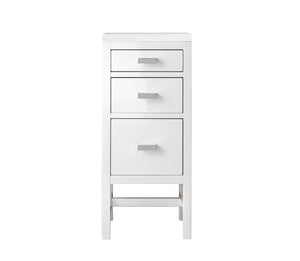 Addison 15"  Base Cabinet w/ Drawers, Glossy White w/ 3 CM Arctic Fall Solid Surface Top