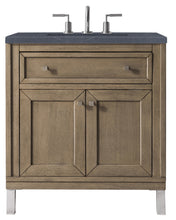 Load image into Gallery viewer, Chicago 30&quot; Single Vanity, Whitewashed Walnut w/ 3 CM Charcoal Soapstone Quartz Top