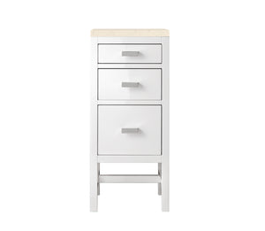 Addison 15"  Base Cabinet w/ Drawers, Glossy White w/ 3 CM Eternal Marfil Top