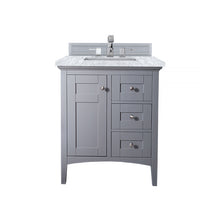 Load image into Gallery viewer, Palisades 30&quot; Single Vanity, Silver Gray w/ 3 CM Carrara Marble Top