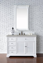 Load image into Gallery viewer, Savannah 48&quot; Single Vanity Cabinet, Bright White, w/ 3 CM Eternal Serena Quartz Top