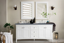 Load image into Gallery viewer, Palisades 72&quot; Double Vanity, Bright White, w/ 3 CM Charcoal Soapstone Quartz Top
