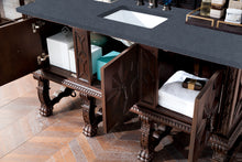 Load image into Gallery viewer, Balmoral 60&quot; Single Vanity Cabinet, Antique Walnut, w/ 3 CM Charcoal Soapstone Quartz Top