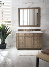 Load image into Gallery viewer, Bristol 48&quot; Single Vanity, Whitewashed Walnut, w/ 3 CM Arctic Fall Solid Surface Top