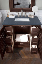 Load image into Gallery viewer, Bathroom Vanities Outlet Atlanta Renovate for LessPortland 36&quot; Single Vanity, Burnished Mahogany, w/ 3 CM Charcoal Soapstone Quartz Top