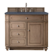 Load image into Gallery viewer, Bristol 36&quot; Single Vanity, Whitewashed Walnut, w/ 3 CM Charcoal Soapstone Quartz Top