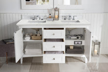 Load image into Gallery viewer, Palisades 60&quot; Double Vanity, Bright White, w/ 3 CM Eternal Jasmine Pearl Quartz Top