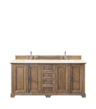 Load image into Gallery viewer, Providence 72&quot; Double Vanity Cabinet, Driftwood, w/ 3 CM Eternal Marfil Quartz Top